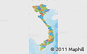 Political Map of Vietnam, single color outside