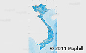 Political Shades Map of Vietnam, single color outside