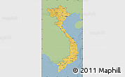 Savanna Style Map of Vietnam, single color outside