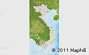 Shaded Relief Map of Vietnam, satellite outside, shaded relief sea