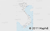 Silver Style Map of Vietnam, single color outside