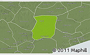 Physical 3D Map of Hong Dan, semi-desaturated