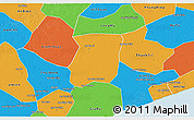 Political 3D Map of Hong Dan