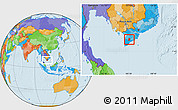 Political Location Map of Hong Dan