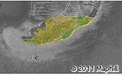 Satellite 3D Map of Ngoc Hien, desaturated
