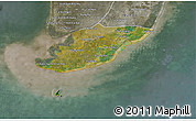 Satellite 3D Map of Ngoc Hien, semi-desaturated