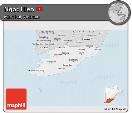 Silver Style 3D Map of Ngoc Hien