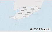 Silver Style 3D Map of Ngoc Hien, single color outside