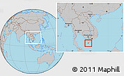 Gray Location Map of Ngoc Hien, within the entire country