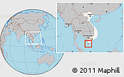 Gray Location Map of Ngoc Hien, highlighted country, within the entire country