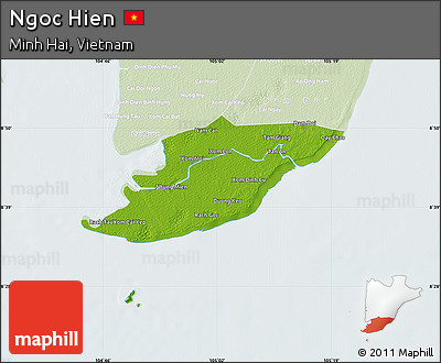 Physical Map of Ngoc Hien, lighten