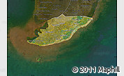 Satellite Map of Ngoc Hien, darken