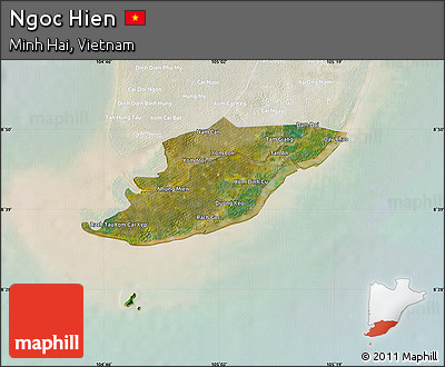 Satellite Map of Ngoc Hien, lighten