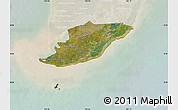 Satellite Map of Ngoc Hien, lighten