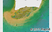 Satellite Map of Ngoc Hien, single color outside