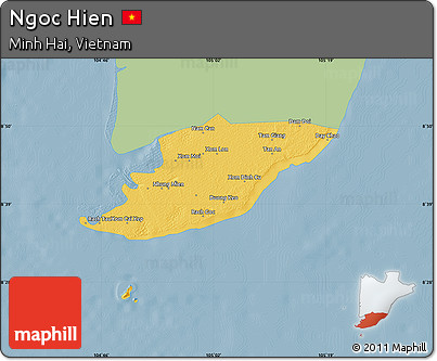 Savanna Style Map of Ngoc Hien, single color outside