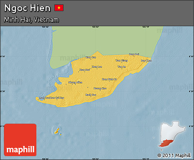 Savanna Style Map of Ngoc Hien, single color outside
