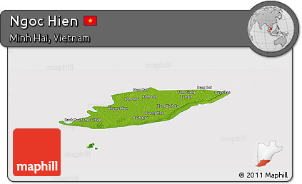 Physical Panoramic Map of Ngoc Hien, cropped outside
