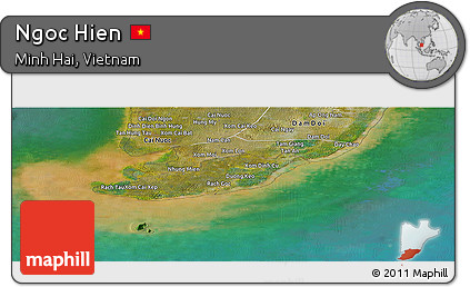 Satellite Panoramic Map of Ngoc Hien