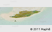 Satellite Panoramic Map of Ngoc Hien, lighten