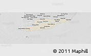 Shaded Relief Panoramic Map of Ngoc Hien, desaturated