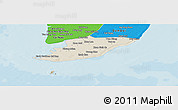Shaded Relief Panoramic Map of Ngoc Hien, political outside