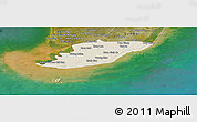 Shaded Relief Panoramic Map of Ngoc Hien, satellite outside