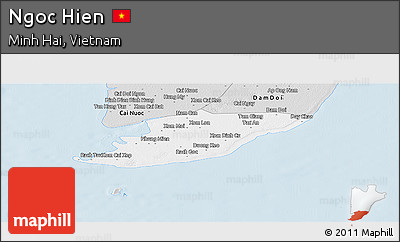 Silver Style Panoramic Map of Ngoc Hien