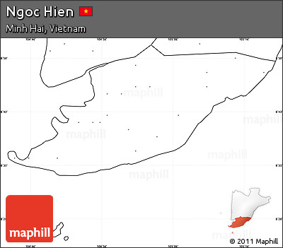 Blank Simple Map of Ngoc Hien, no labels