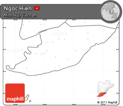 Blank Simple Map of Ngoc Hien, no labels