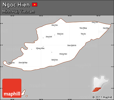 Gray Simple Map of Ngoc Hien, cropped outside