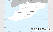 Gray Simple Map of Ngoc Hien, single color outside