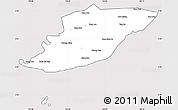 Silver Style Simple Map of Ngoc Hien, cropped outside