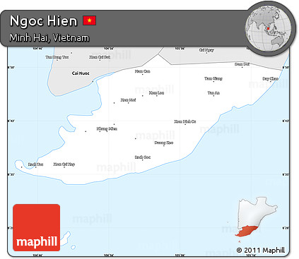 Silver Style Simple Map of Ngoc Hien