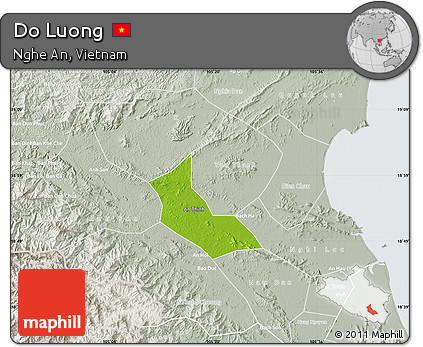 Physical Map of Do Luong, lighten, semi-desaturated