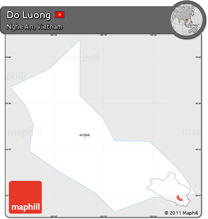 Silver Style Simple Map of Do Luong, single color outside