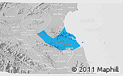 Political 3D Map of Nghi Loc, lighten, desaturated