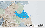 Political 3D Map of Nghi Loc, lighten, semi-desaturated