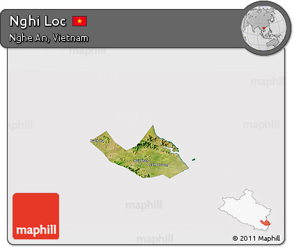 Satellite 3D Map of Nghi Loc, cropped outside