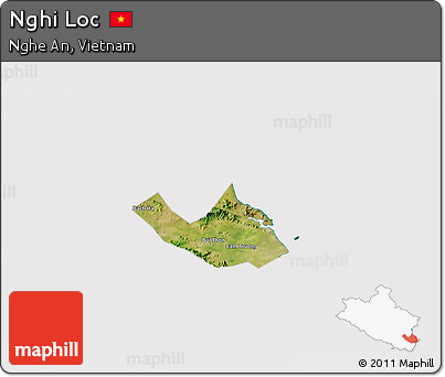 Satellite 3D Map of Nghi Loc, cropped outside