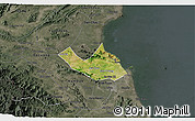 Satellite 3D Map of Nghi Loc, darken, semi-desaturated