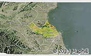 Satellite 3D Map of Nghi Loc, semi-desaturated