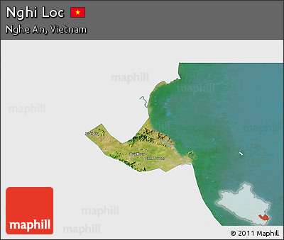 Satellite 3D Map of Nghi Loc, single color outside
