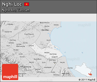Silver Style 3D Map of Nghi Loc