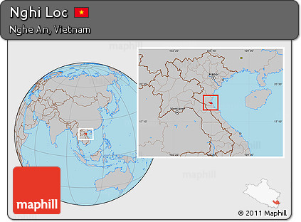 Gray Location Map of Nghi Loc