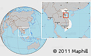 Gray Location Map of Nghi Loc, highlighted country, highlighted parent region, within the entire country