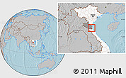 Gray Location Map of Nghi Loc, highlighted country, highlighted parent region, hill shading