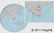 Gray Location Map of Nghi Loc, highlighted parent region, within the entire country, hill shading