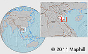 Gray Location Map of Nghi Loc, highlighted parent region, hill shading