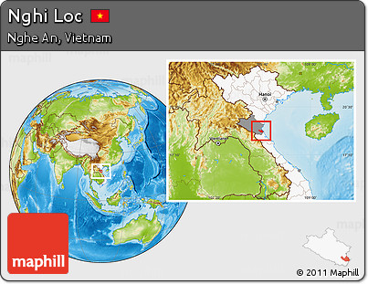 Physical Location Map of Nghi Loc, highlighted country, highlighted parent region